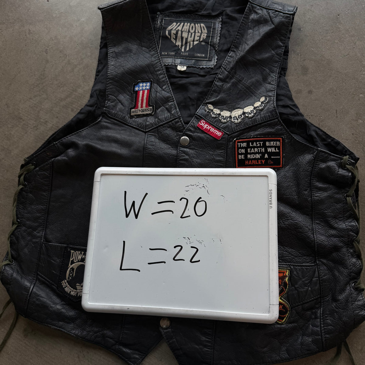 M Diamond Leather Vest