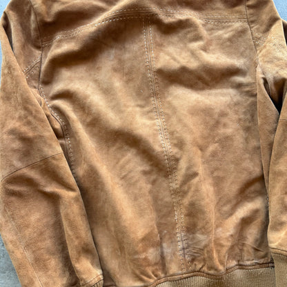 L 90s Balmain Suede Bomber Jacket