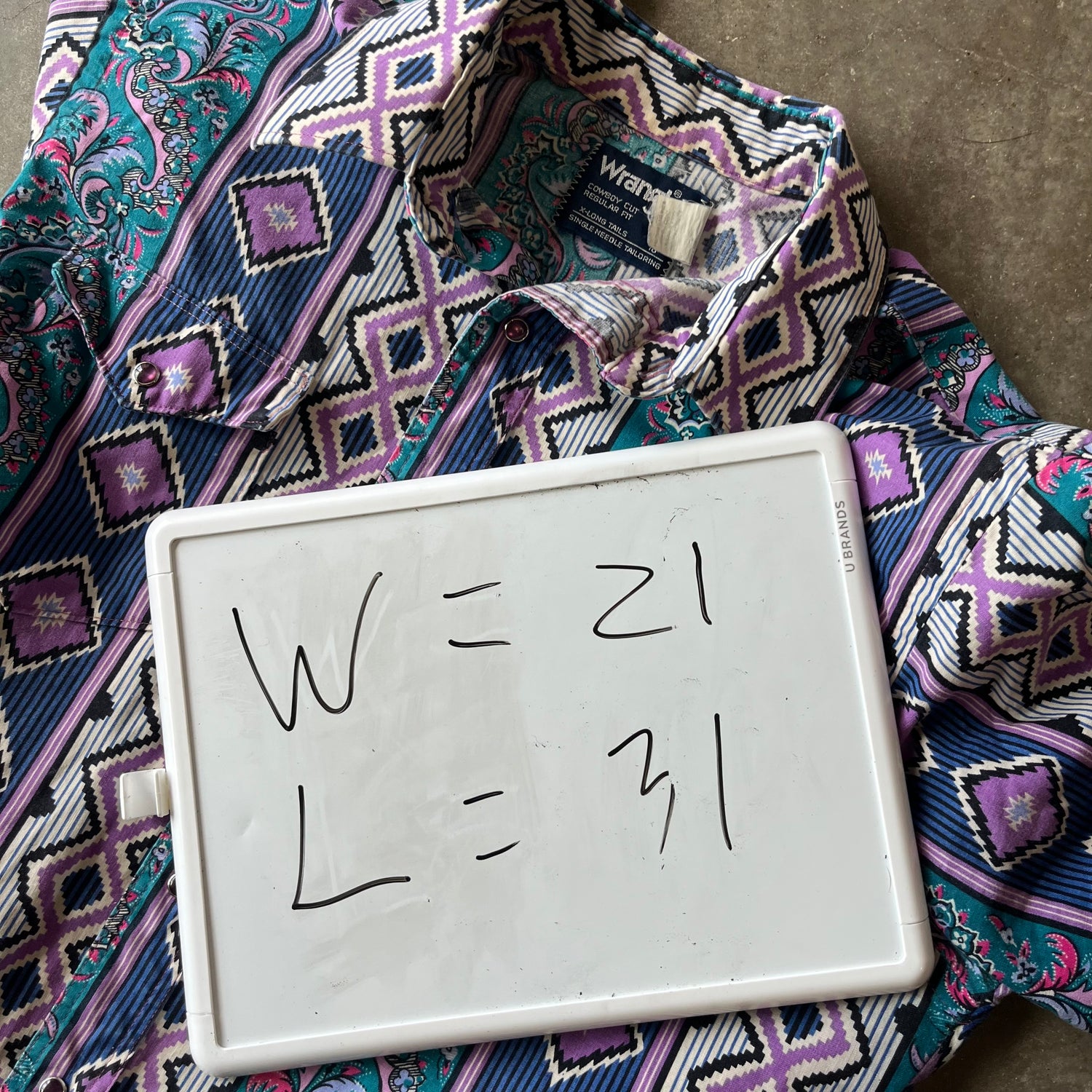 L 90s Abstract Wrangler Pearlsnap