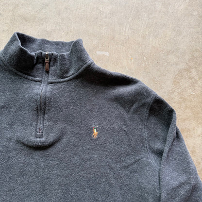 L Grey Polo Quarter Zip