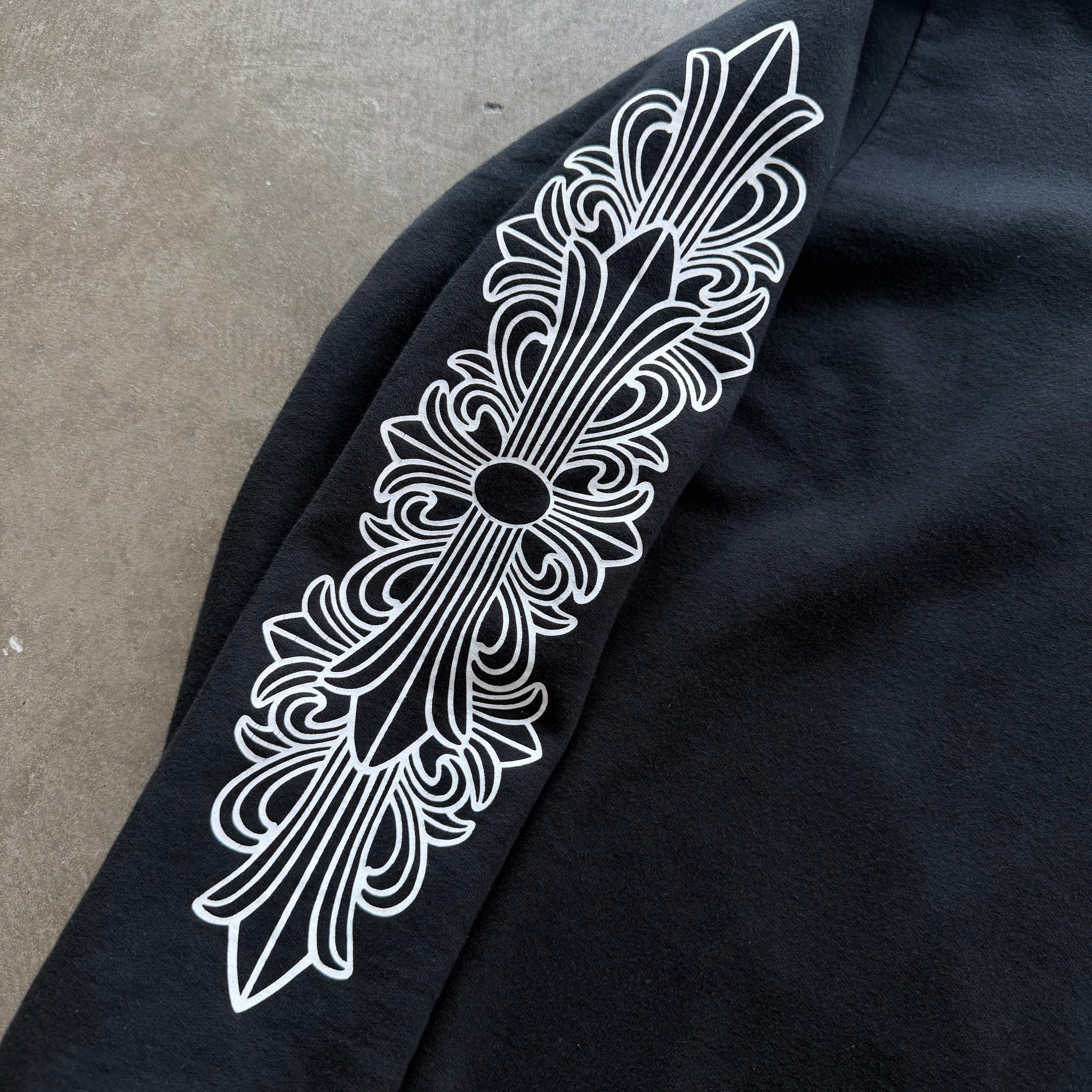 XL Chrome Hearts Floral Horseshoe Logo Crewneck Black