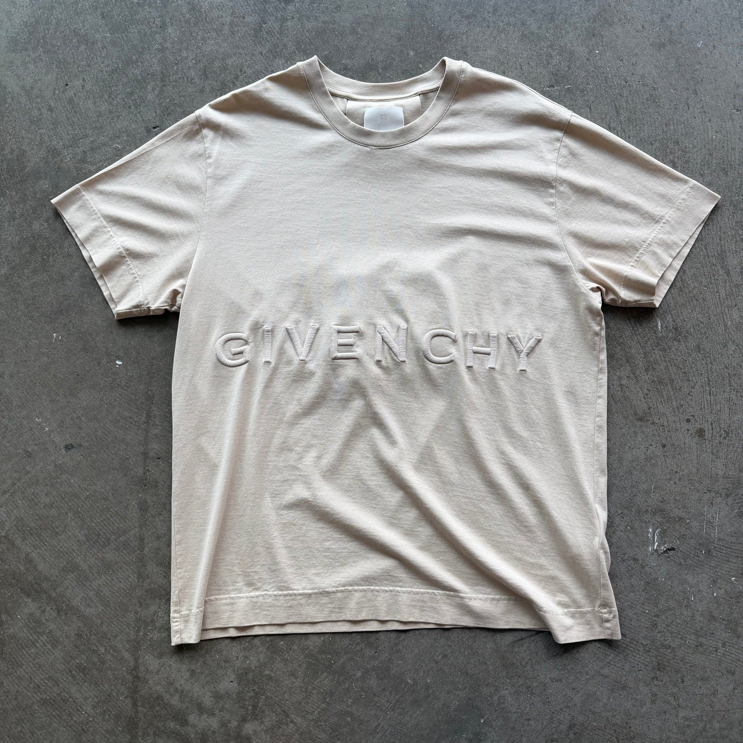 L Givenchy Logo Tee Tan