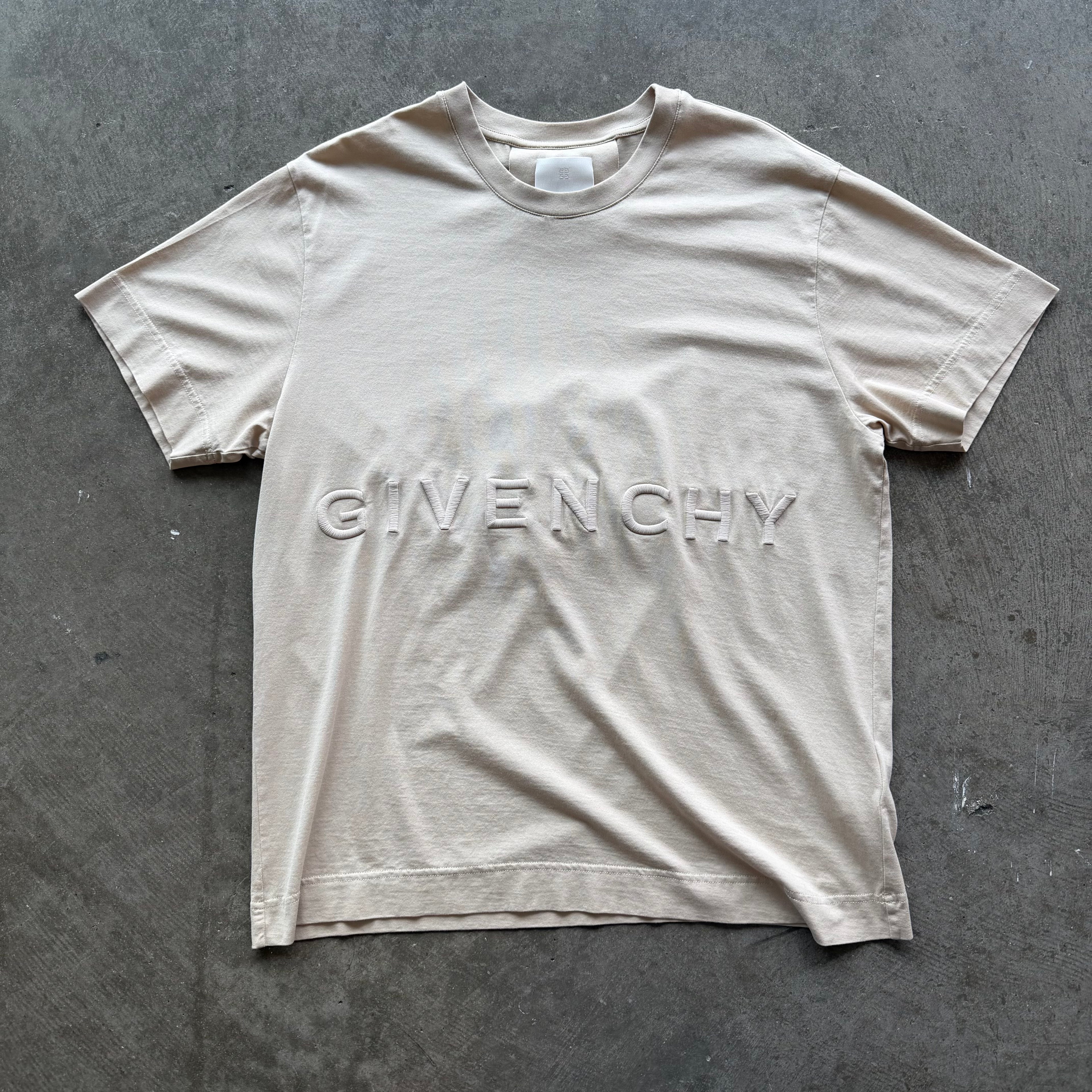 L Givenchy Logo Tee Tan