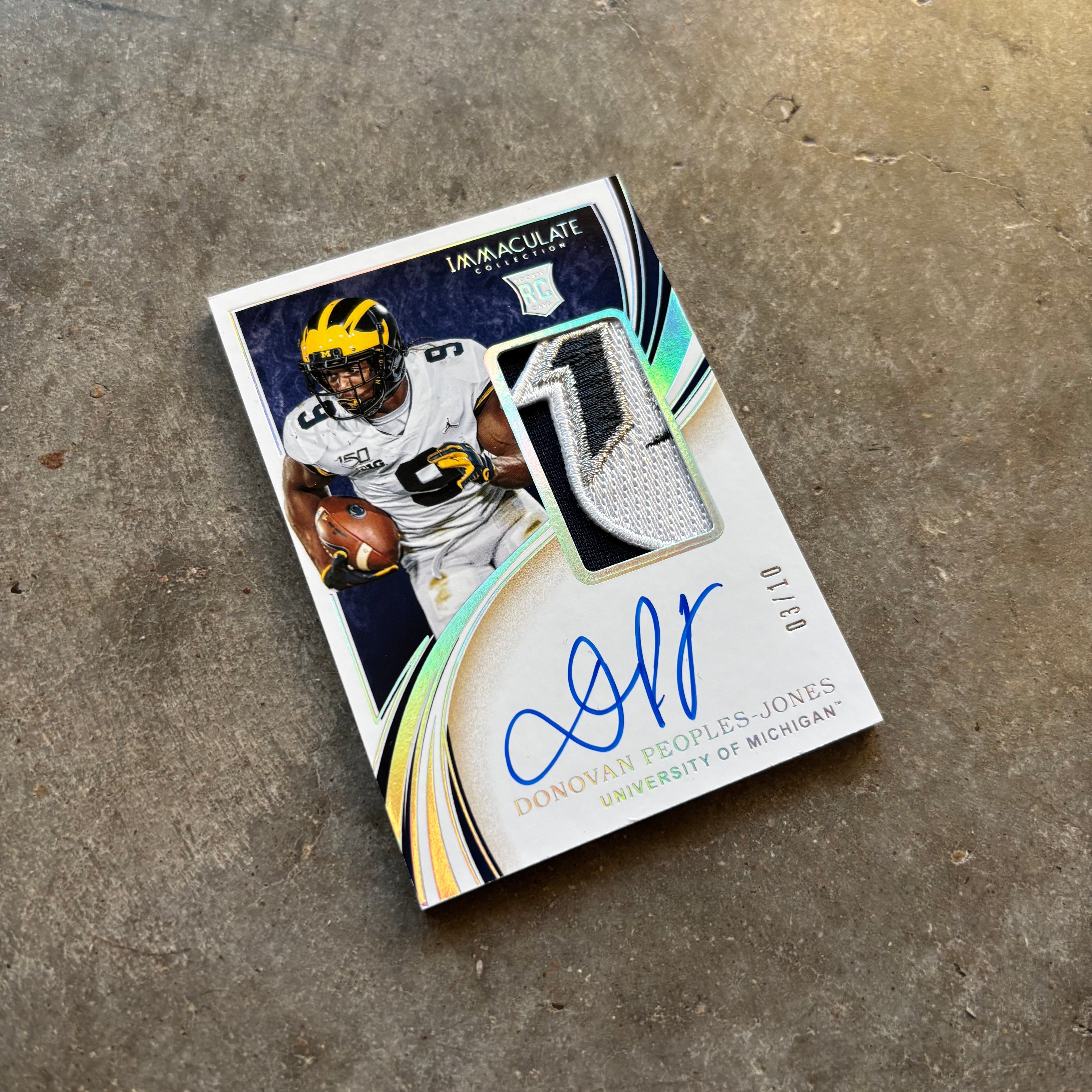 Donovan Peoples-Jones 2020 Panini Immaculate Collegiate Patch Autograph /10