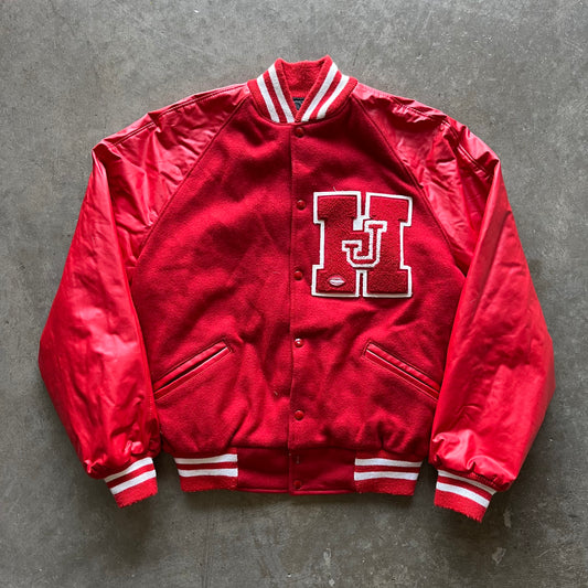 M 90s Red Letterman Jacket