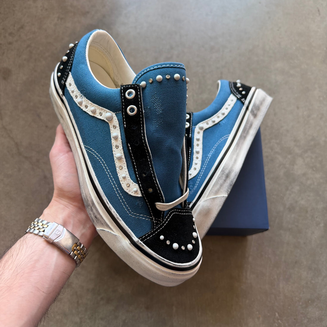 8 Pearlized Vans Navy/Black