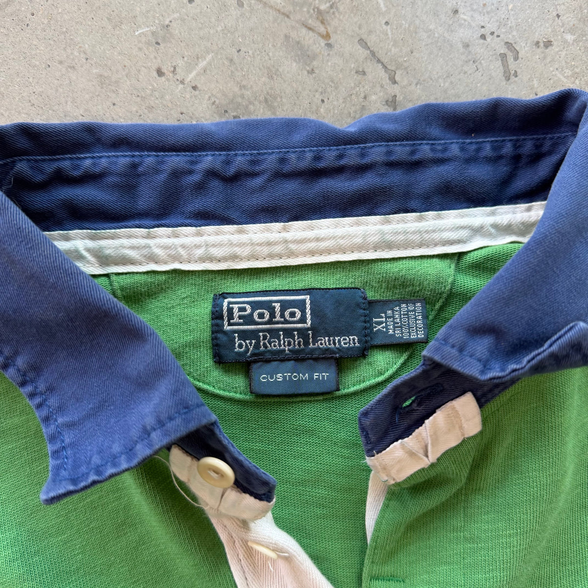 XL 90s Green Rugby Polo
