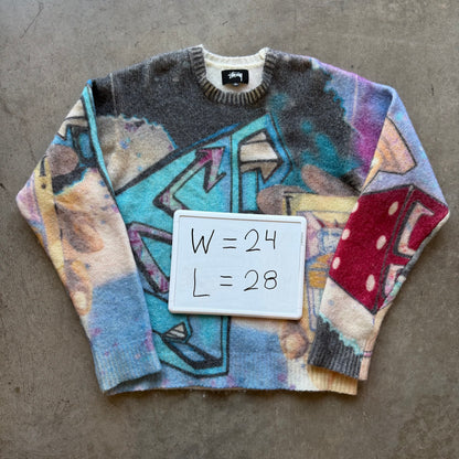 L Stussy Graffiti Sweater