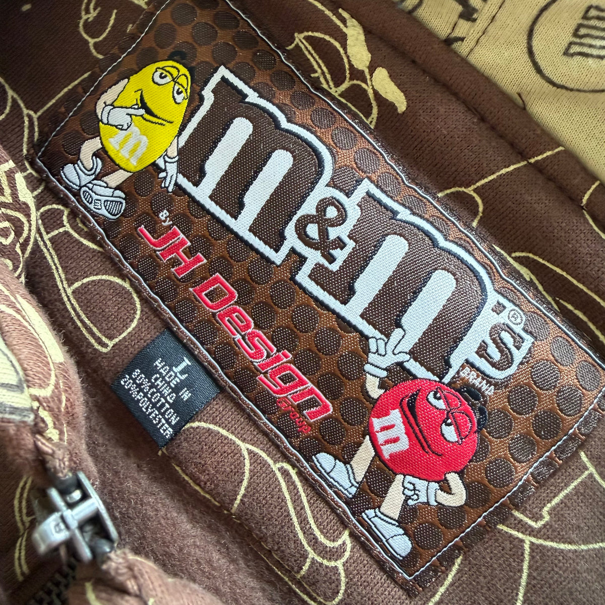 L M&amp;M All Over Print Zipup Brown