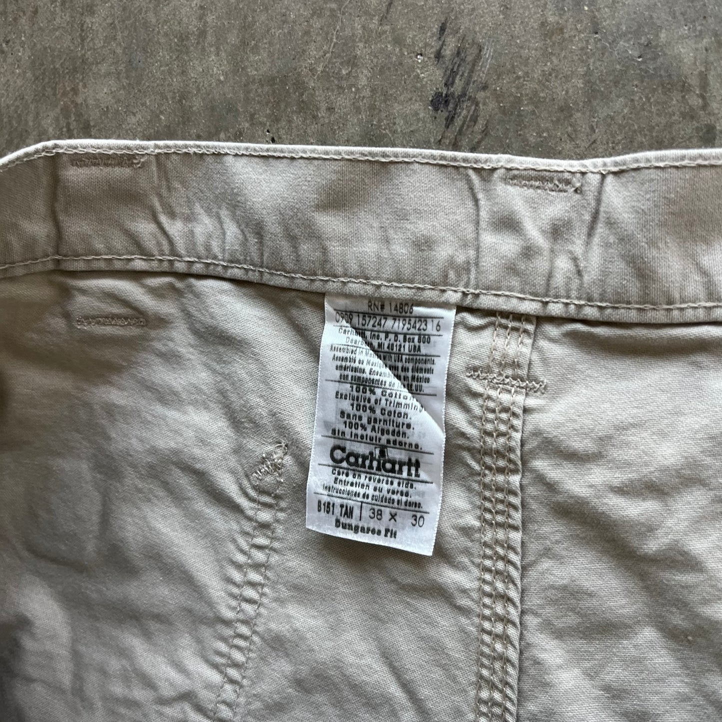 38x30 00s Tan Carhartt Bottoms