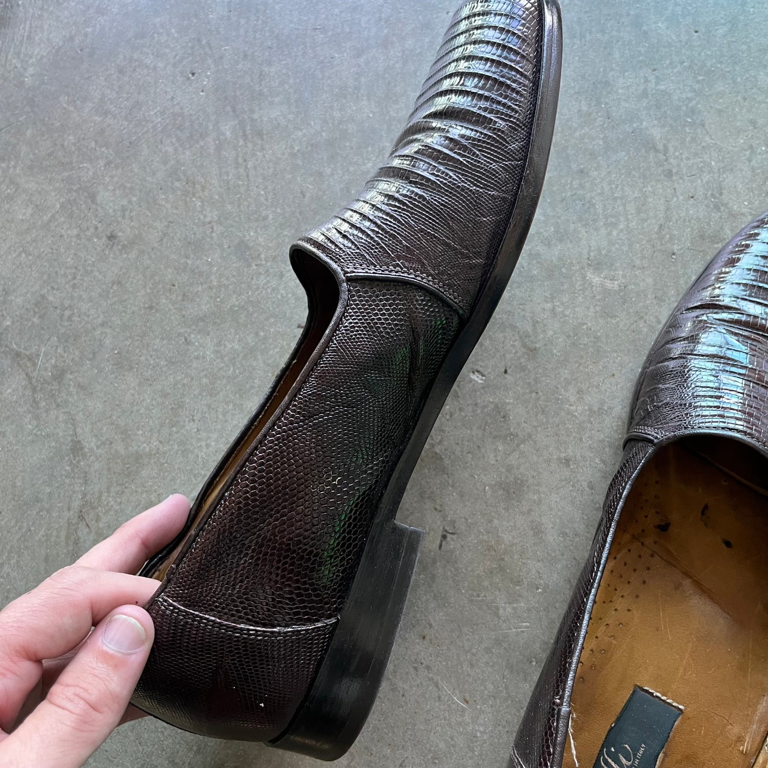 11.5 Used Zelli Teju Lizard Loafers