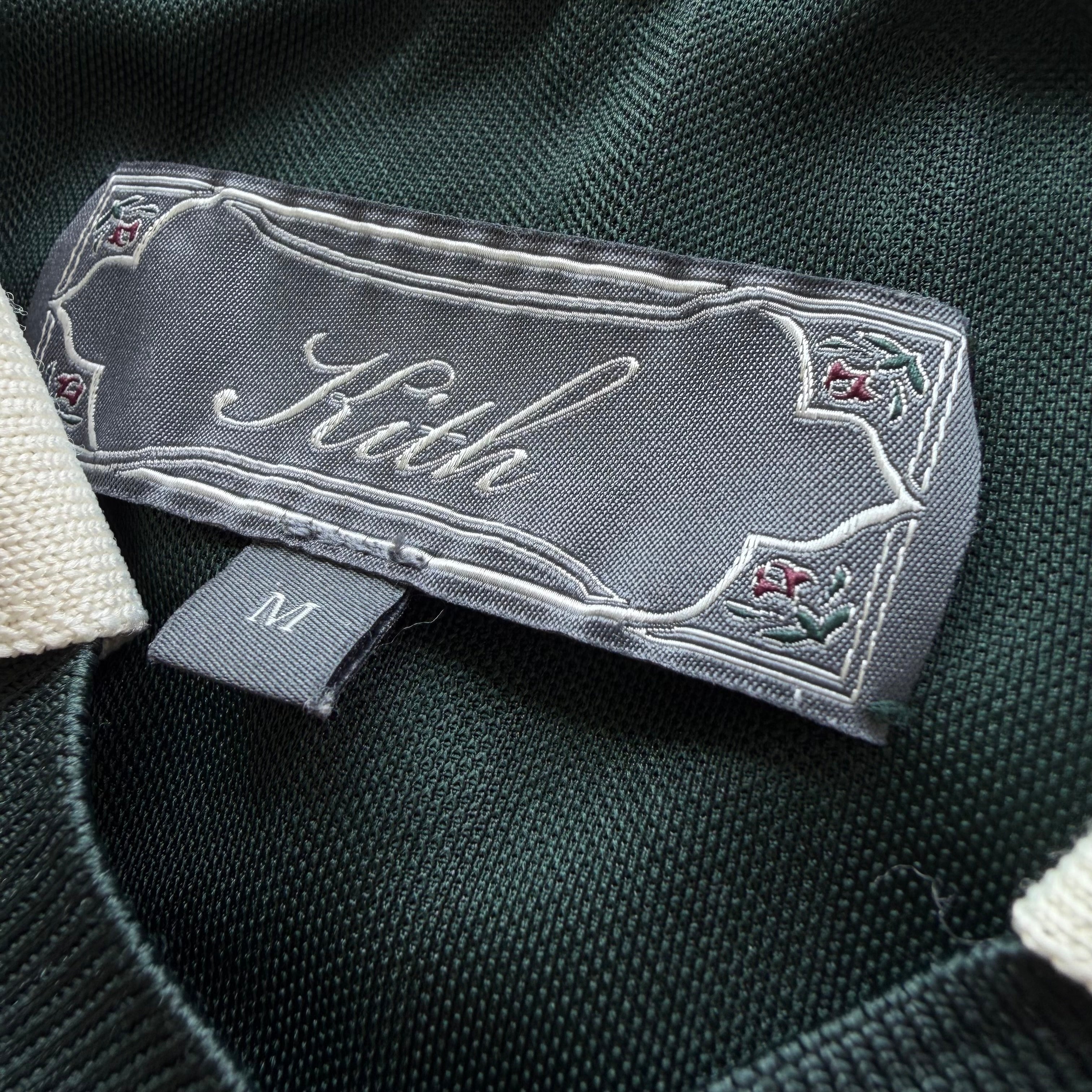 M Kith Pinstripe Tricot L/S Tap in Polo Green