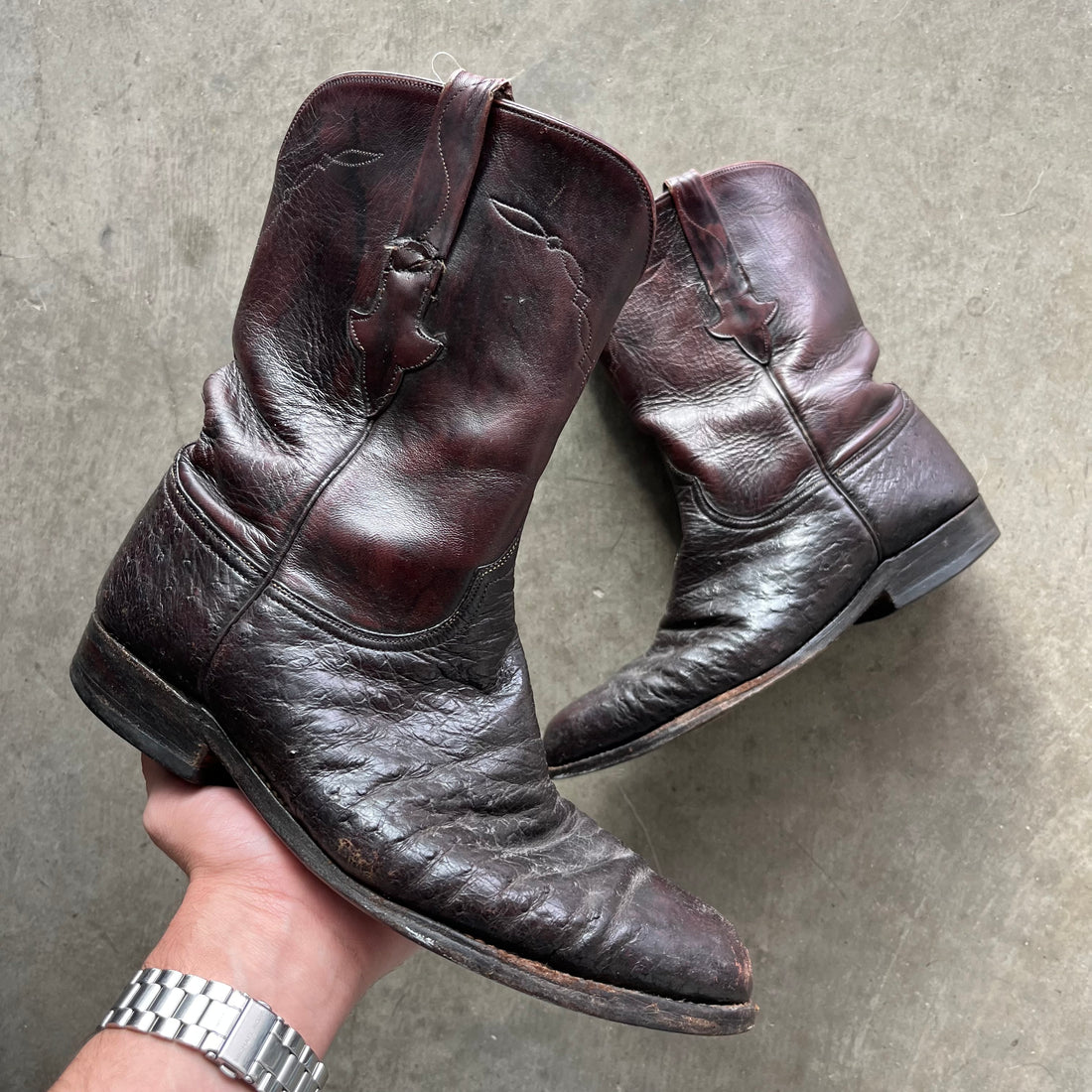 11 Used Smooth Ostrich Lucchese Short Boots