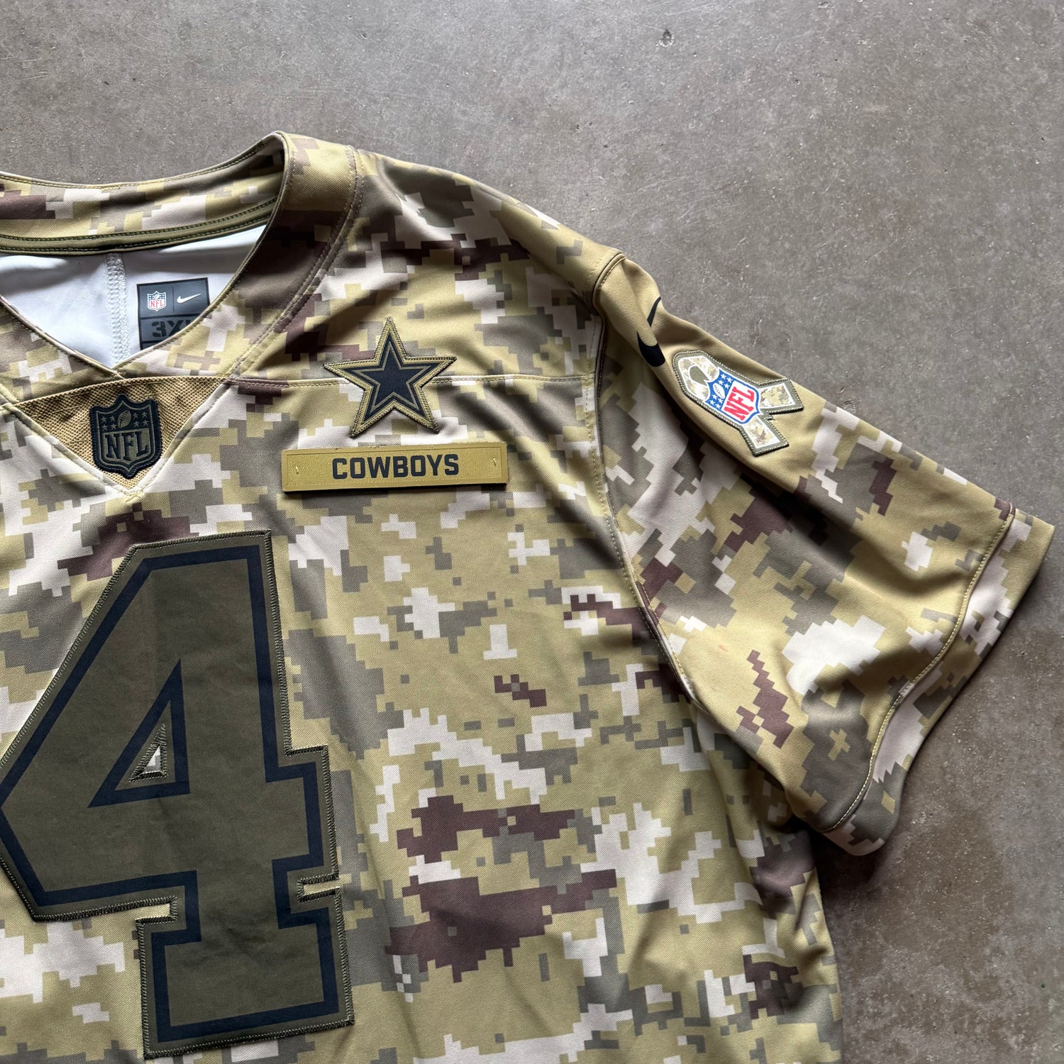 XXXL Salute to Service Cowboys Dak Jersey