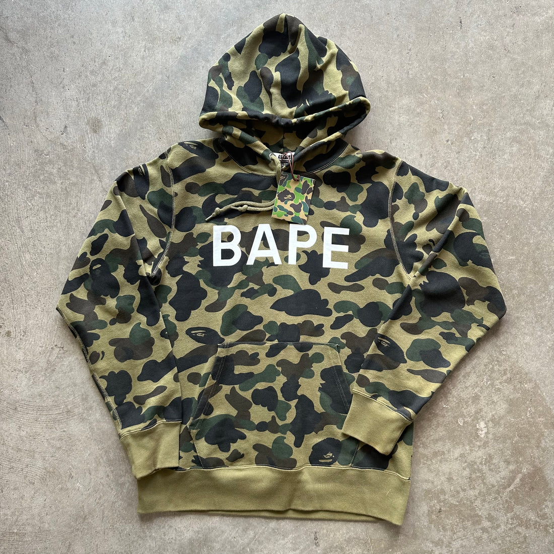 XL Bape Camo Spellout Hoodie