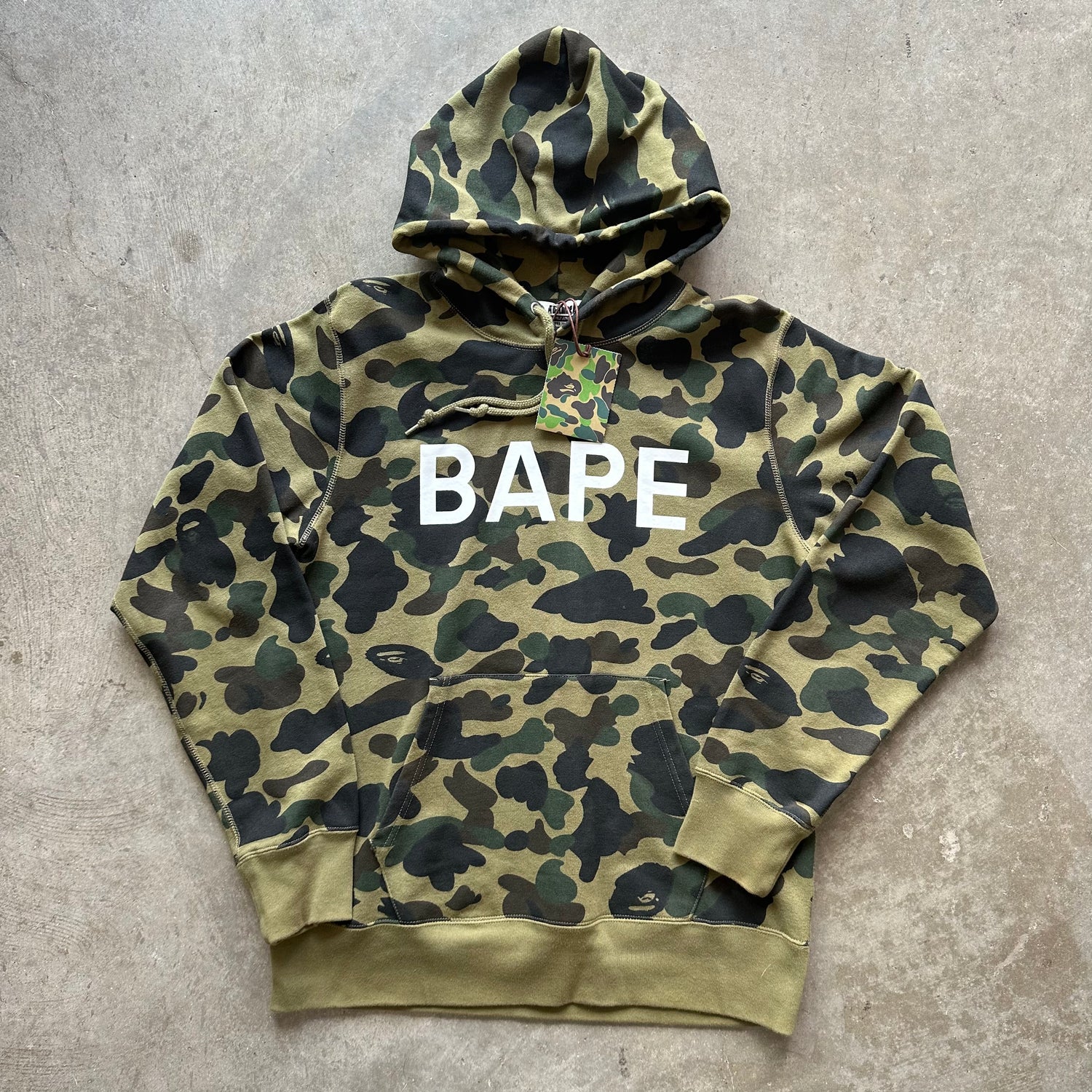 XL Bape Camo Spellout Hoodie