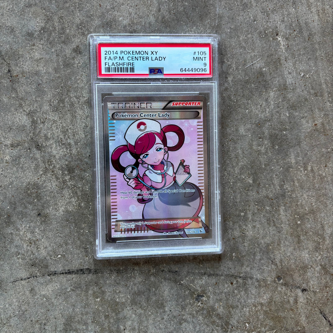 Pokémon Center Lady Full Art 2014 Flashfire PSA 9