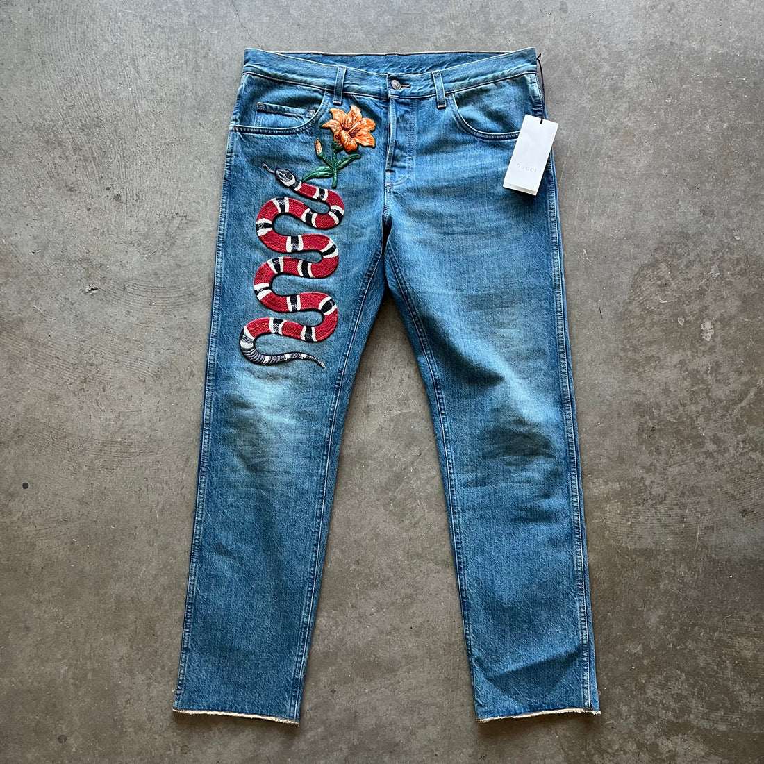 36x30 Gucci Snake Jeans DS