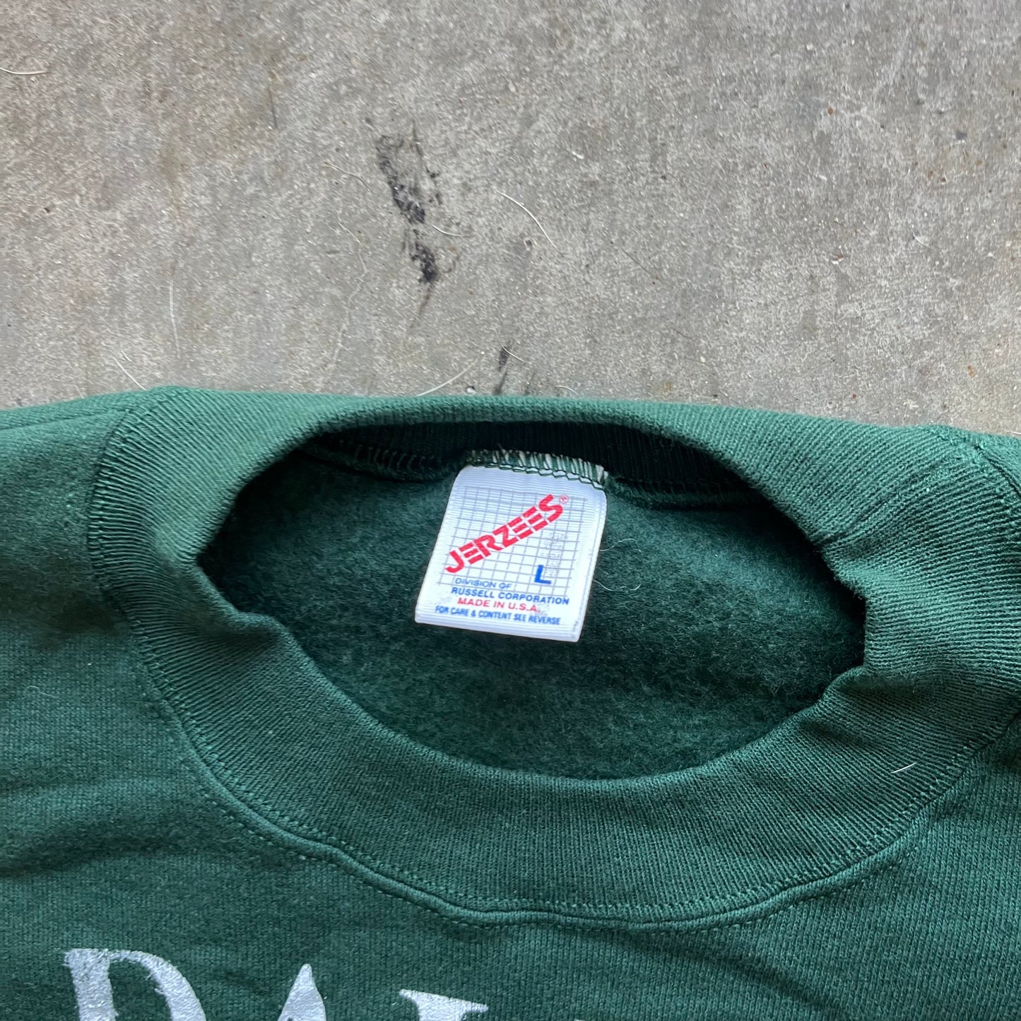 L Green/White Dallas Rework Crewneck