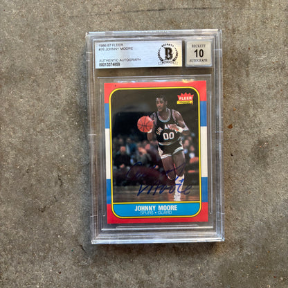 Johnny Moore Rookie 1986 Fleer Beckett Autograph 10
