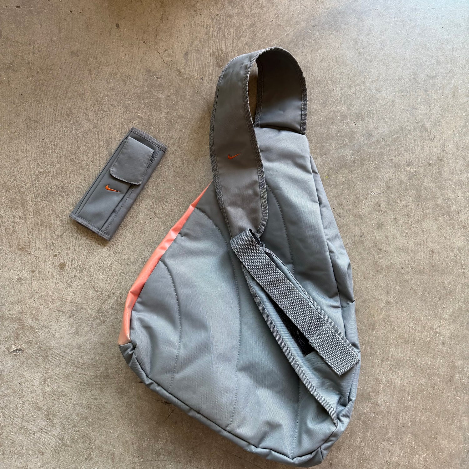 2000s Nike Crossbody Sling Bag Grey/Orange