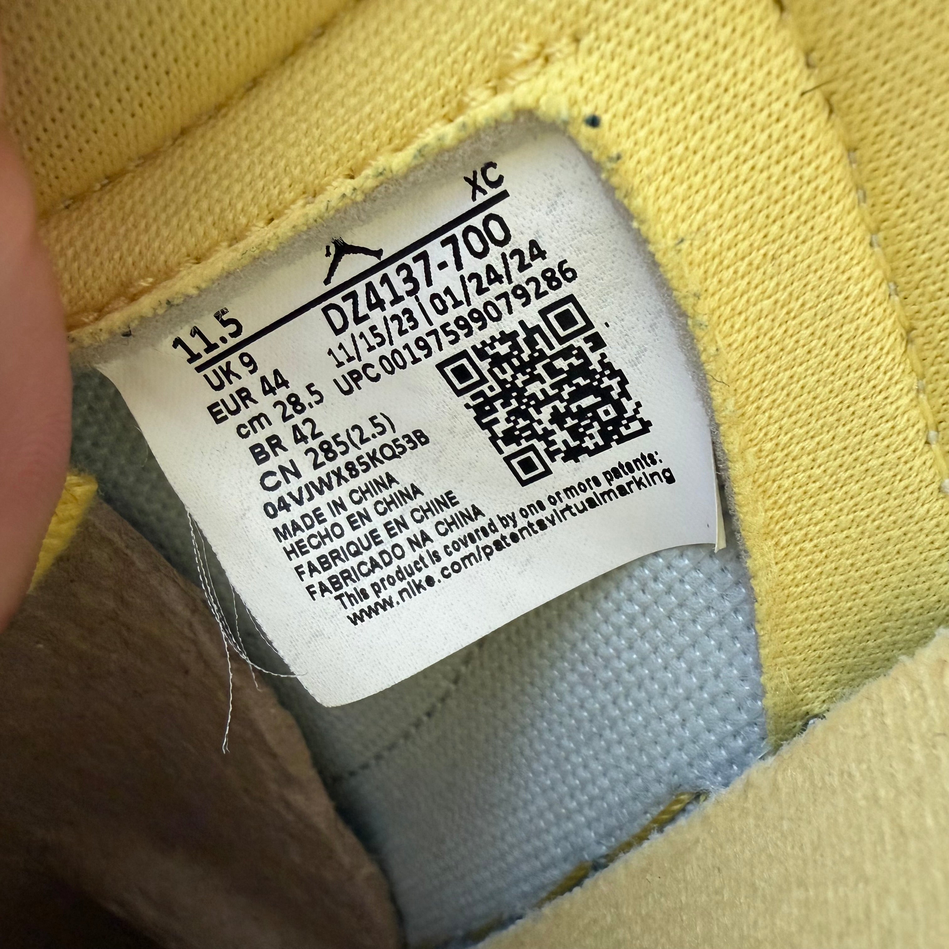 11.5W Jordan 1 Low TS Canary Yellow