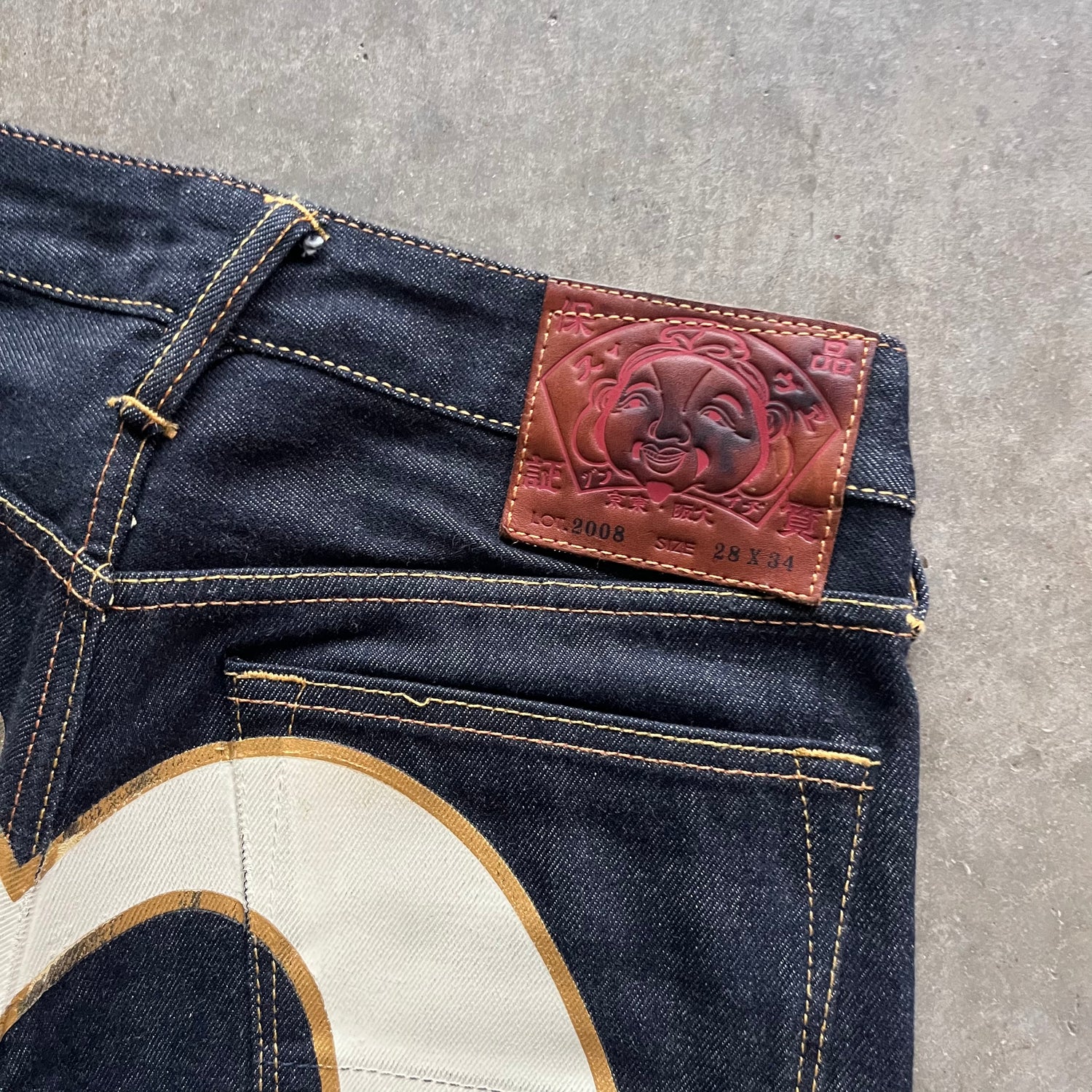 29x31 Gold Koi Fish Evisu Jeans
