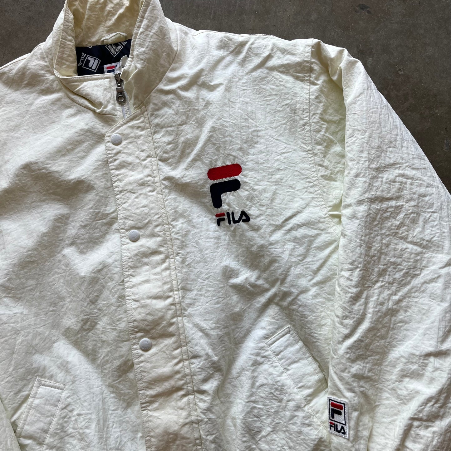 L 90s Fila Jacket White