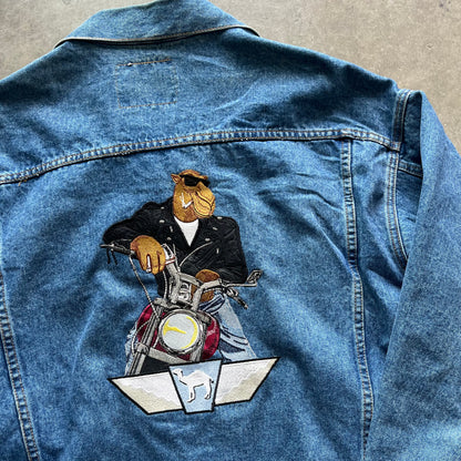 L 90s Camel Denim Jacket