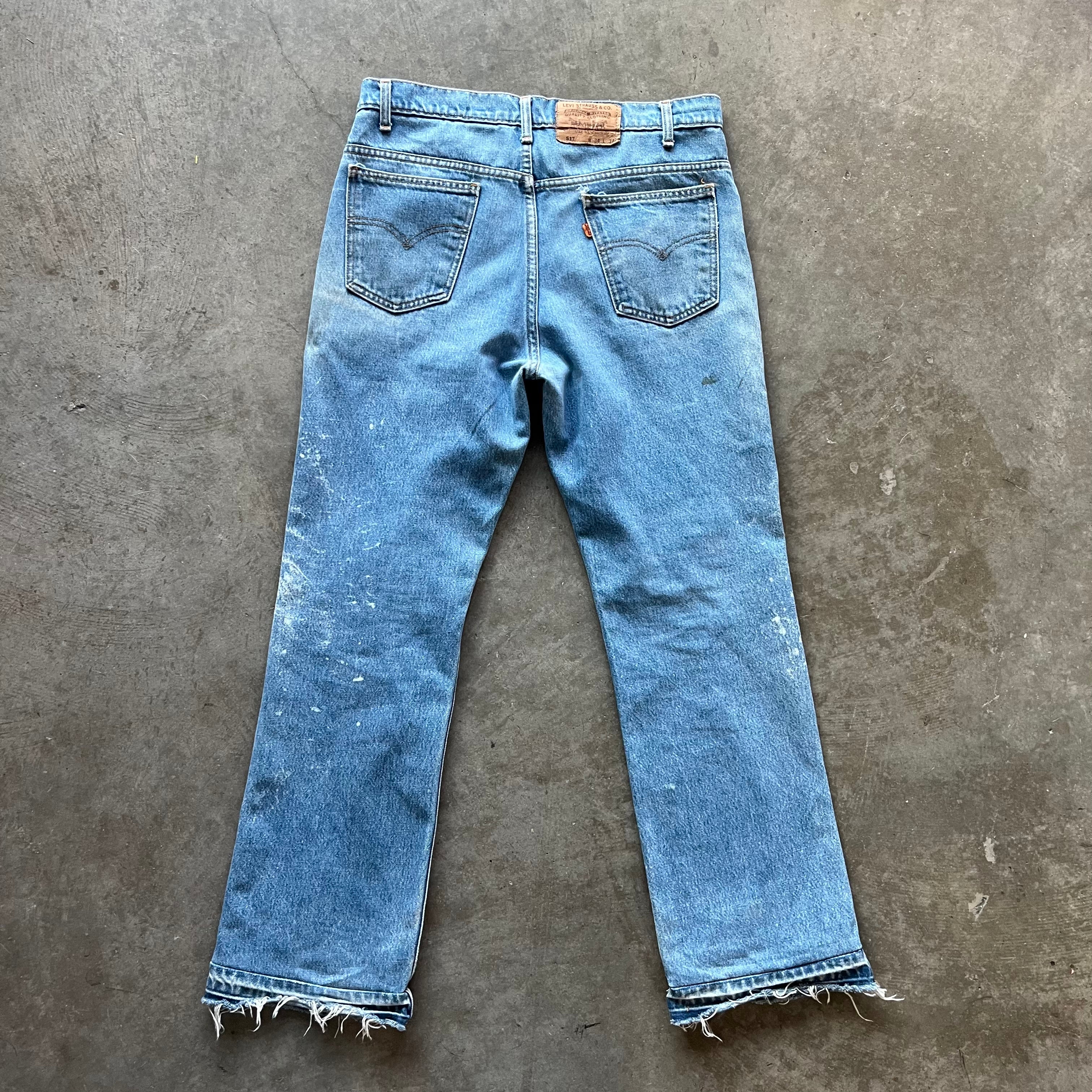 34x34 90s Faded Orange Tab Levis 517