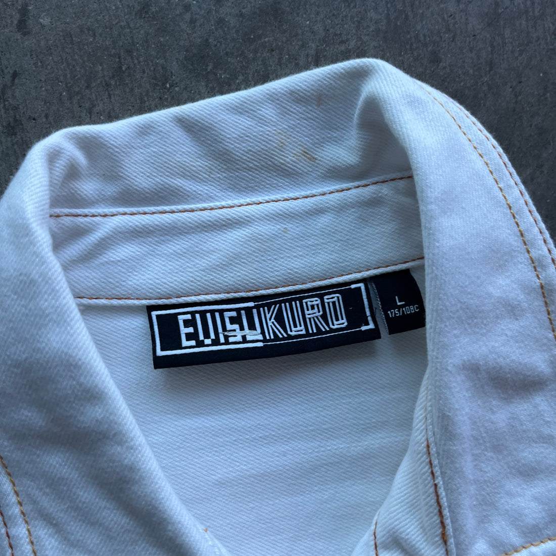 XL White Evisu Kuro Denim Button Up