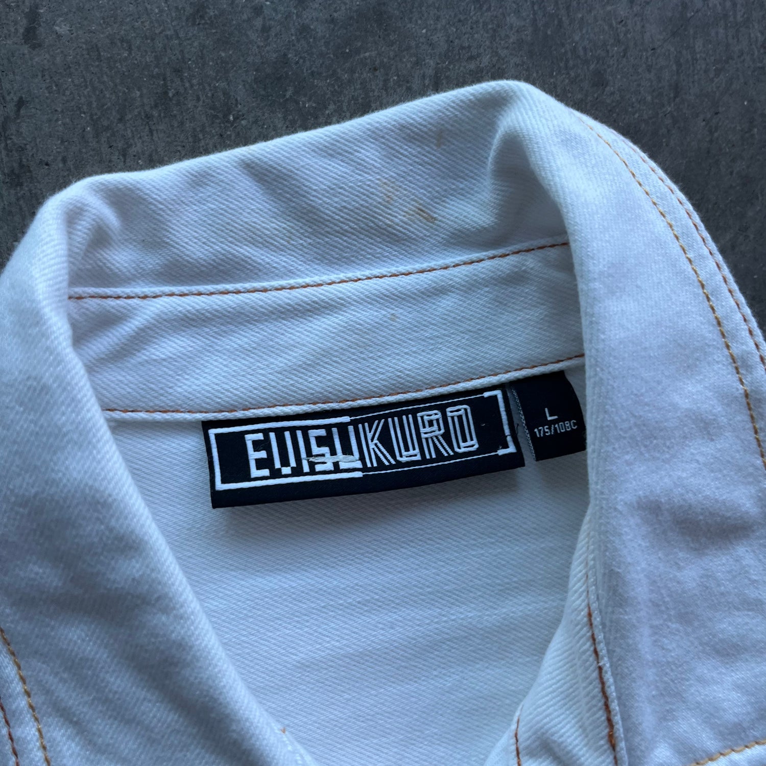 XL White Evisu Kuro Denim Button Up