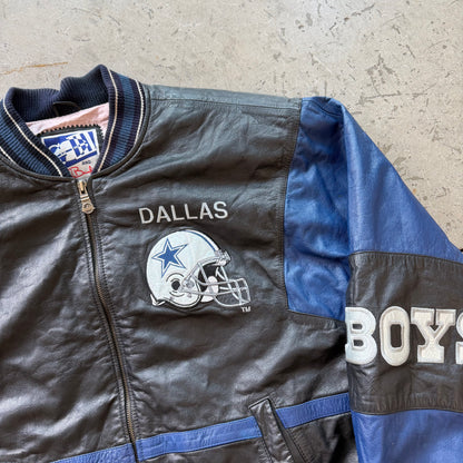 L 90s Dallas Cowboys Leather Jacket