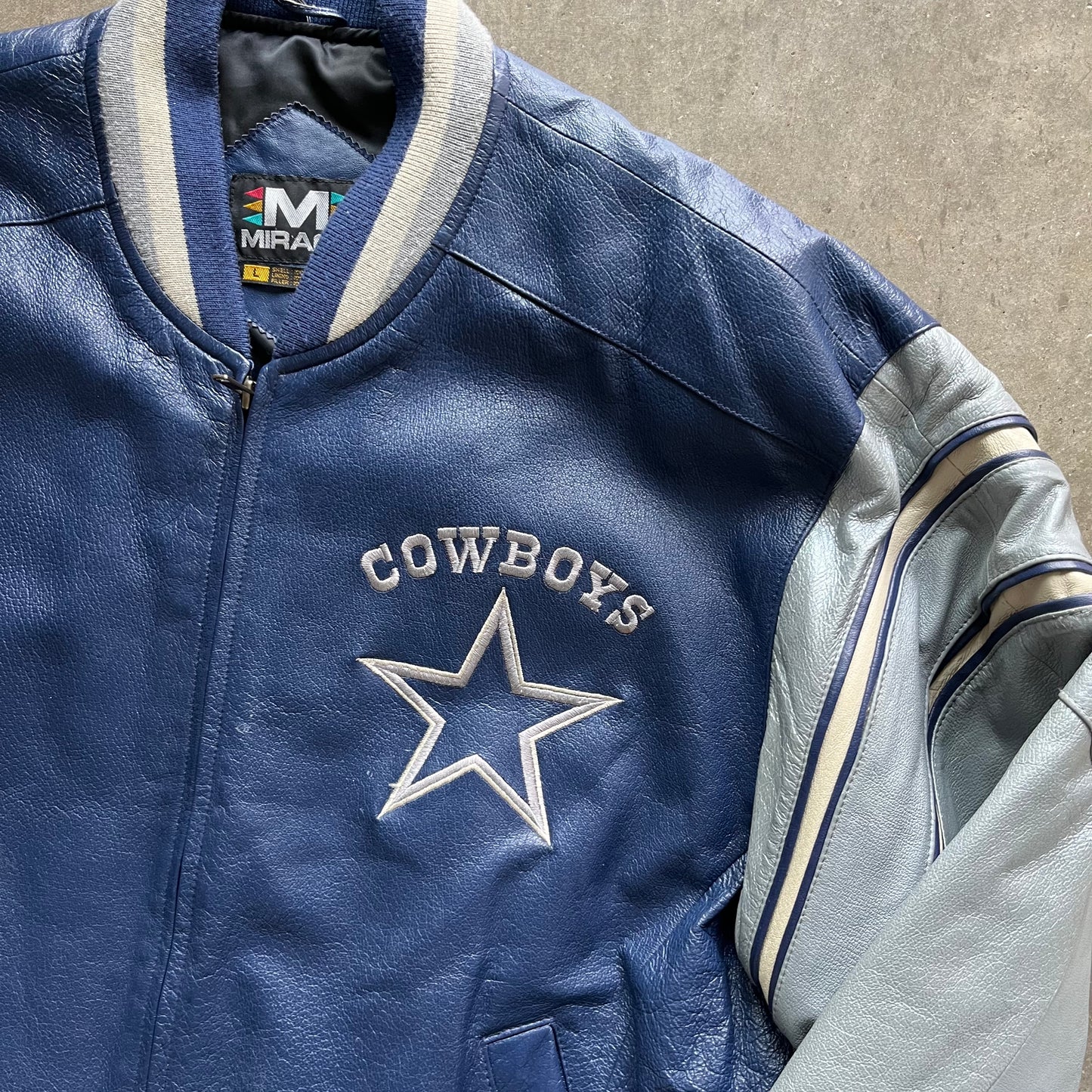 L 90s Cowboys Leather Jacket