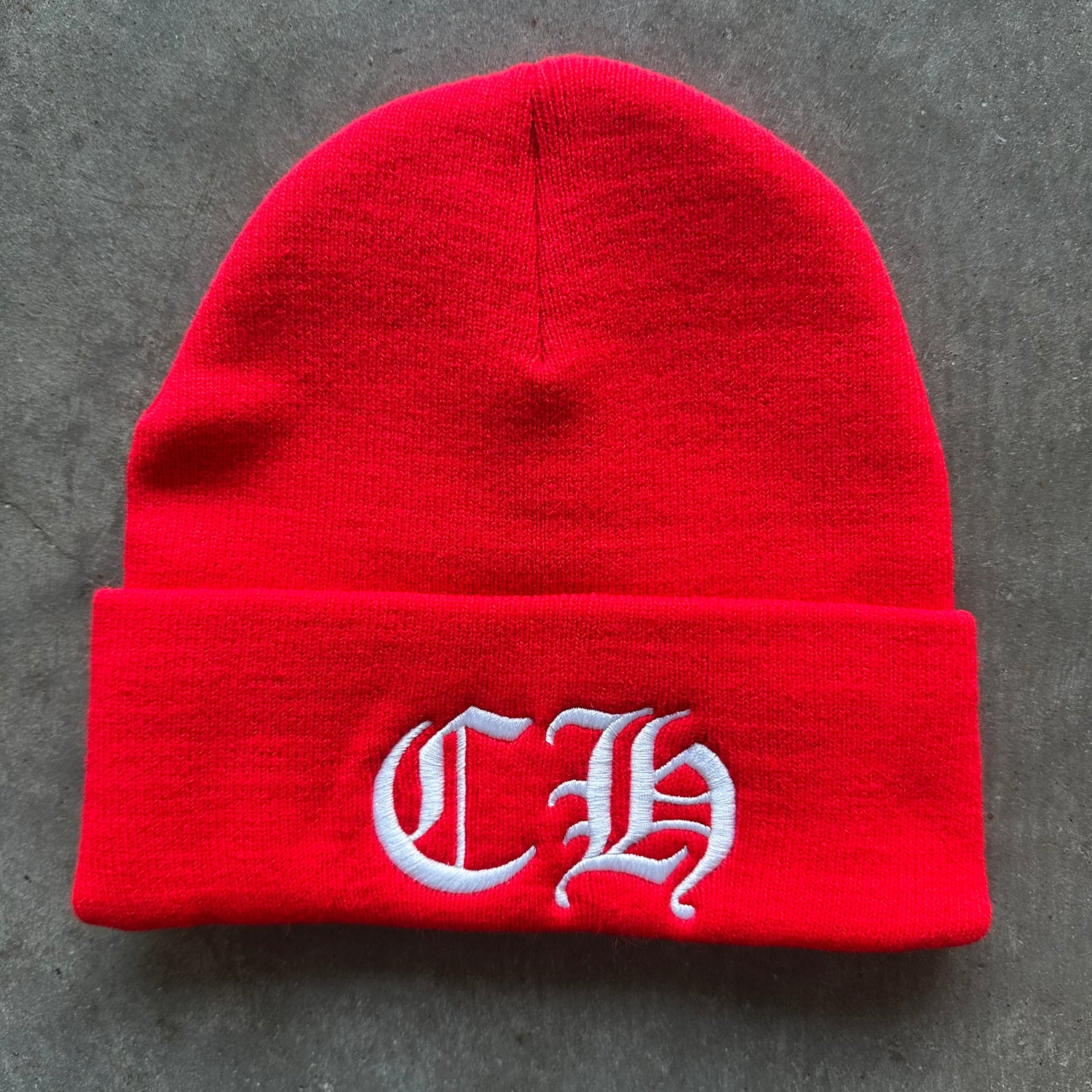 Chrome Hearts Red Embroidered Beanie