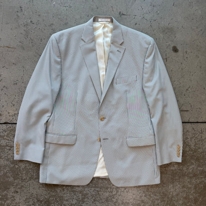 42R Lauren Ralph Lauren Blue/White Pinstripe Suit Jacket