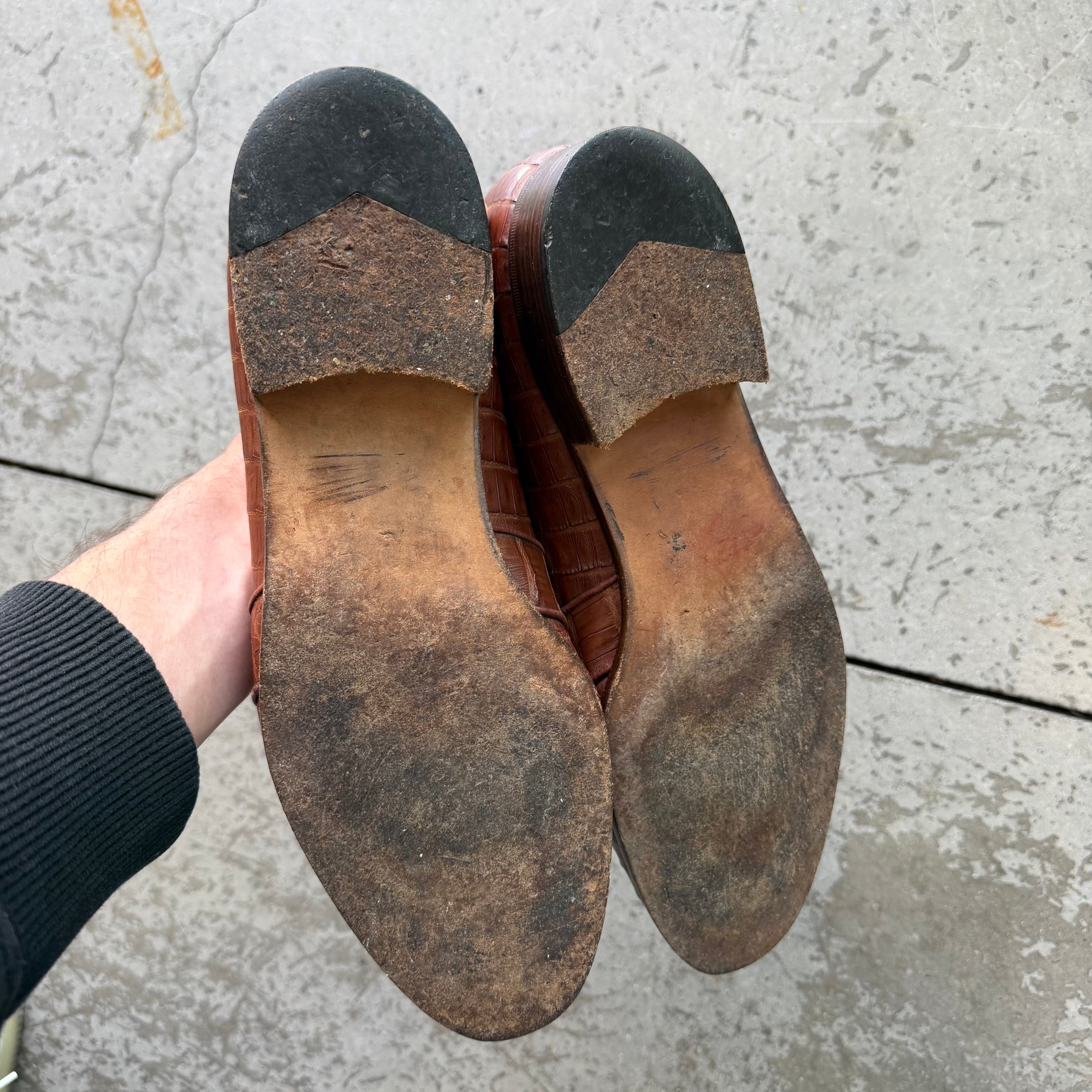 10.5 Used Vintage Bally Croc Loafers