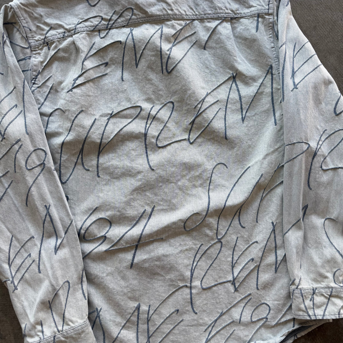 L Supreme Script Denim Button Up