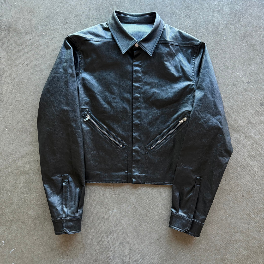L Rick Owens S/S 25 Tour Alice Cropped Leather Jacket