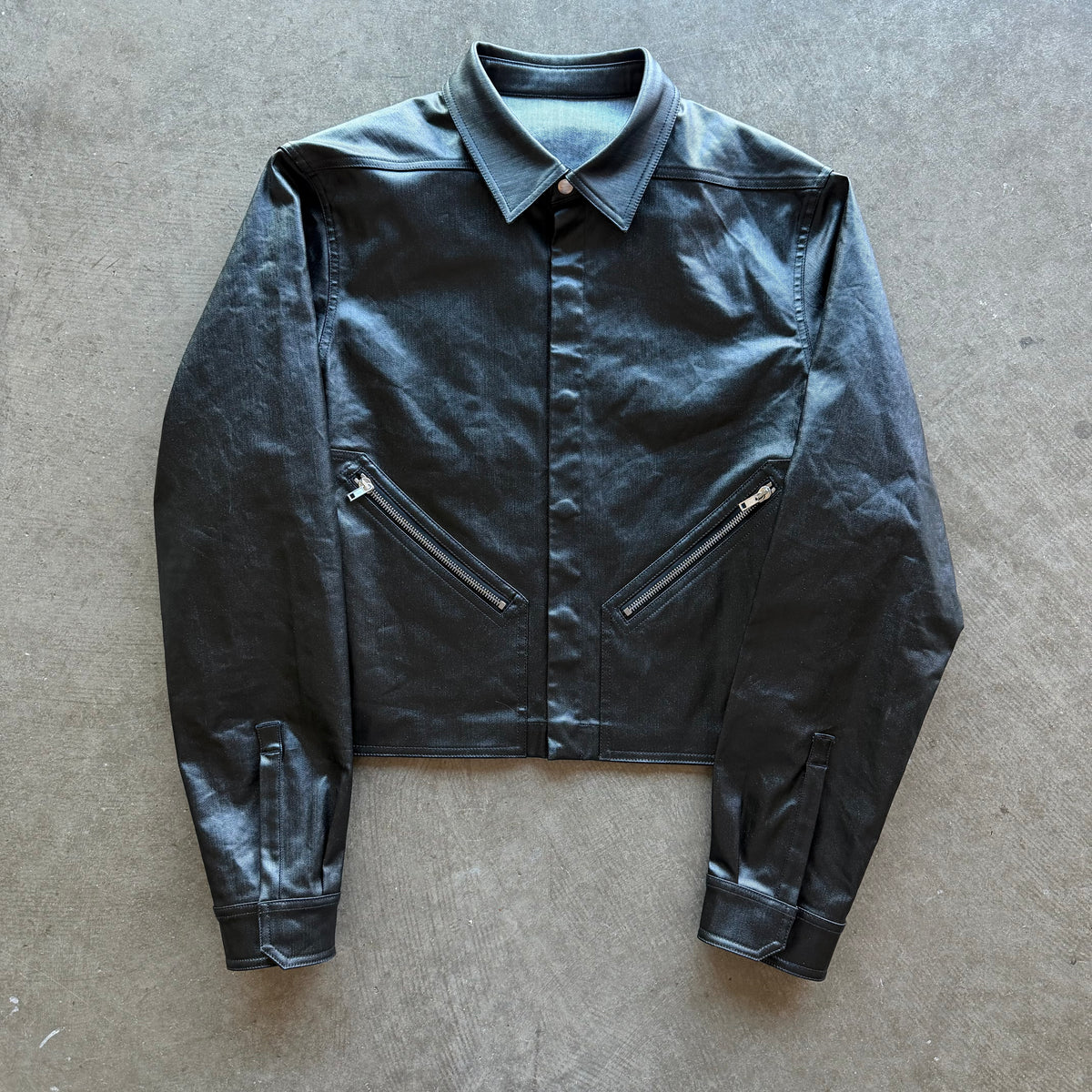 L Rick Owens S/S 25 Tour Alice Cropped Leather Jacket