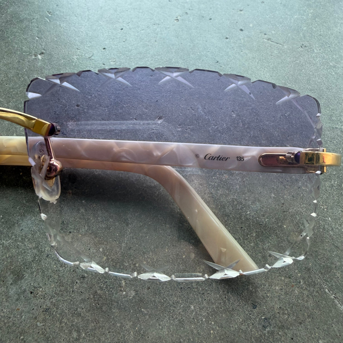 Cartier Purple Lense Diamond Cut Frames