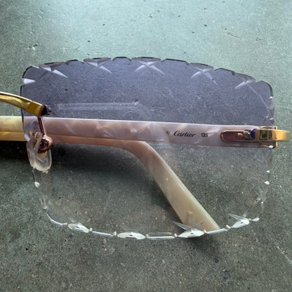 Cartier Purple Lense Diamond Cut Frames