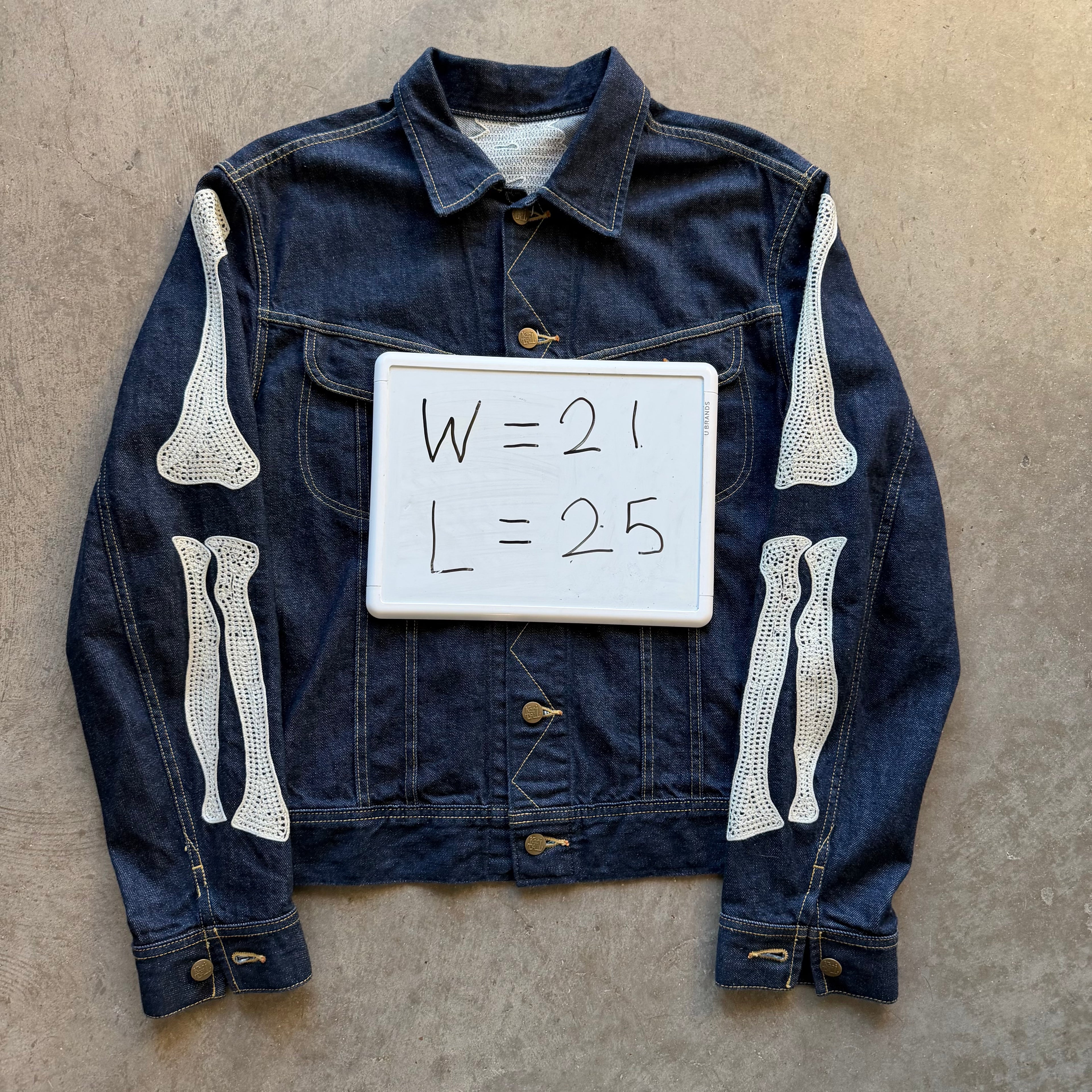 L Kapital Dark Wash Bone Jacket