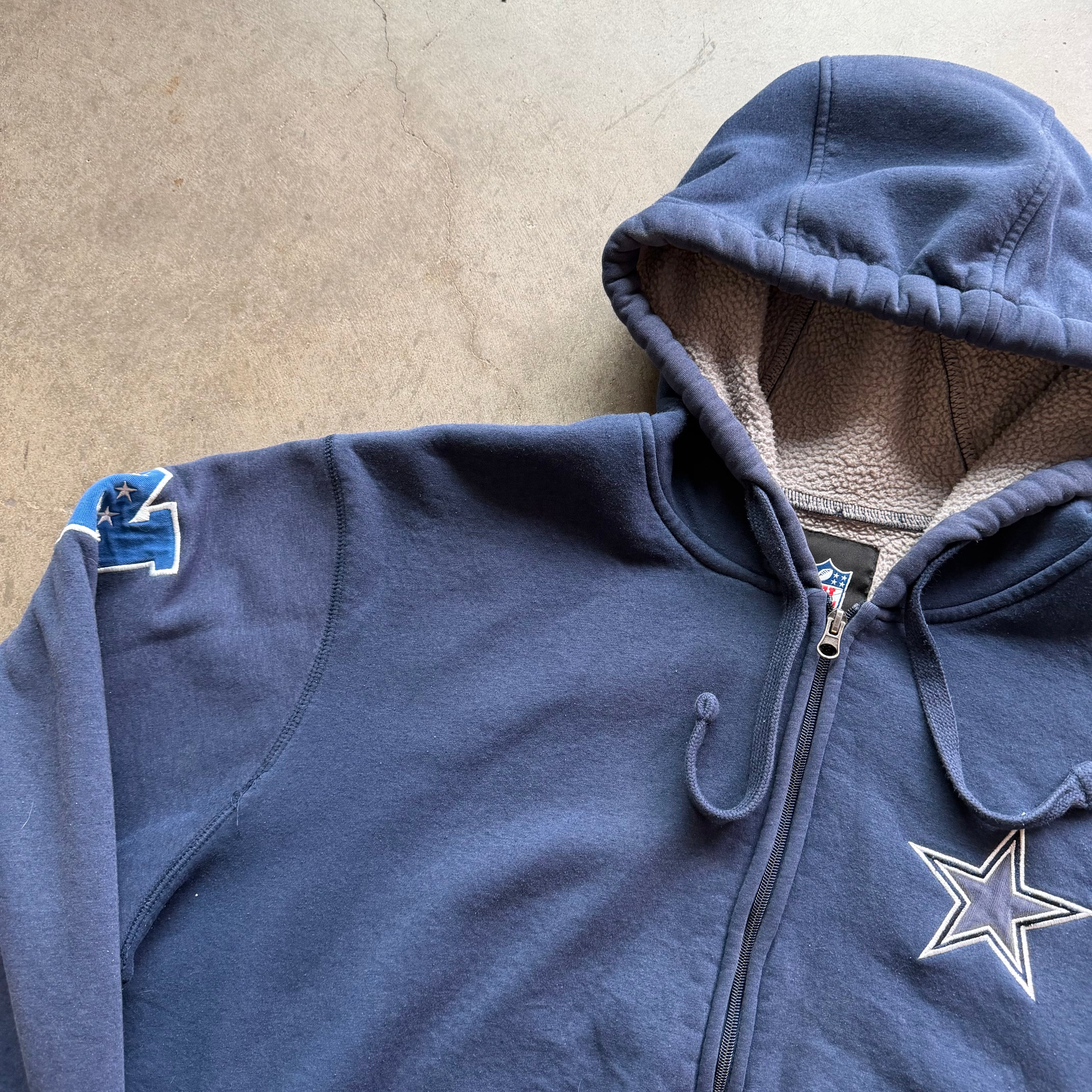 XXL 00s Fleece Lined Cowboys Hoodie