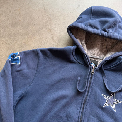 XXL 00s Fleece Lined Cowboys Hoodie