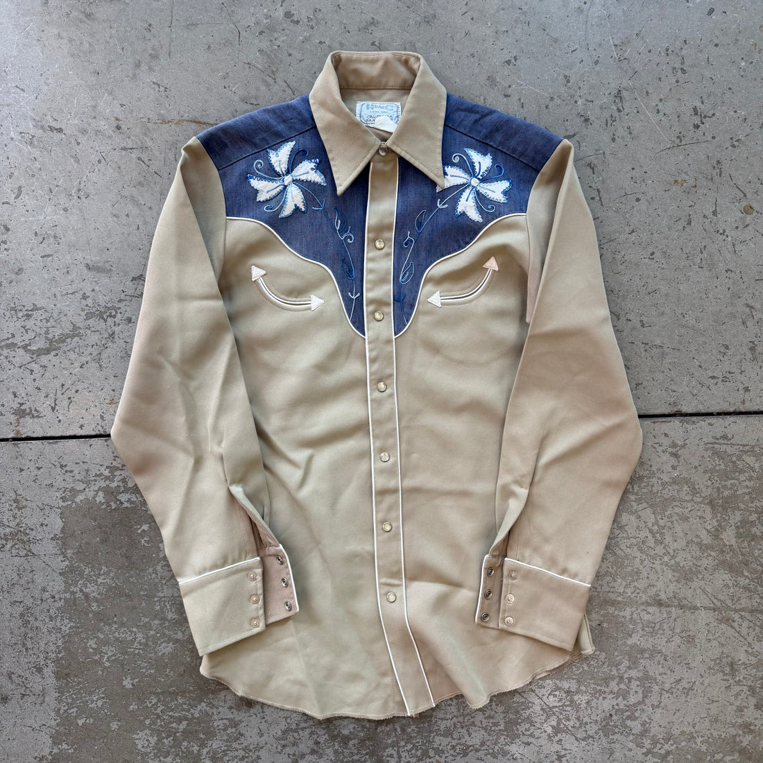 M 80s H Bar C Embroidered Pearl Snap