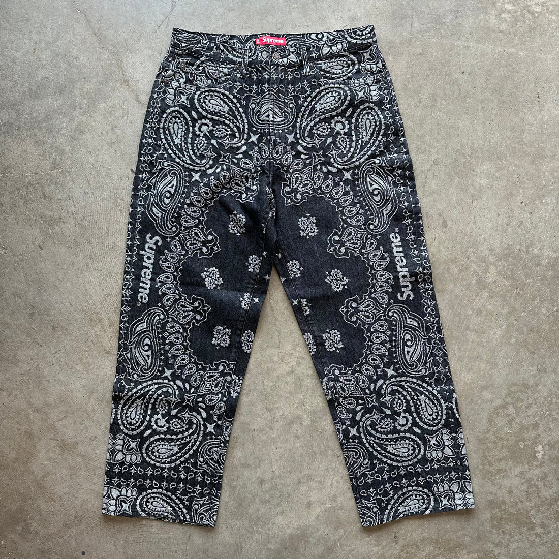 34w New Supreme Jacquard Paisley Pants