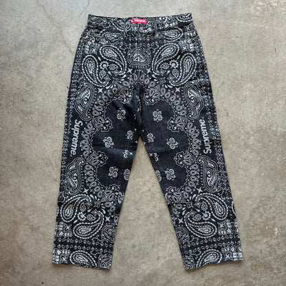 34w New Supreme Jacquard Paisley Pants