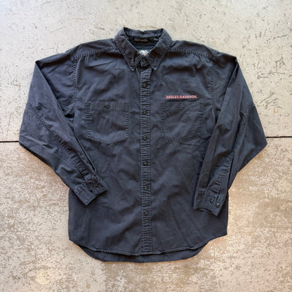 L 00s Harley Davidson Button Up