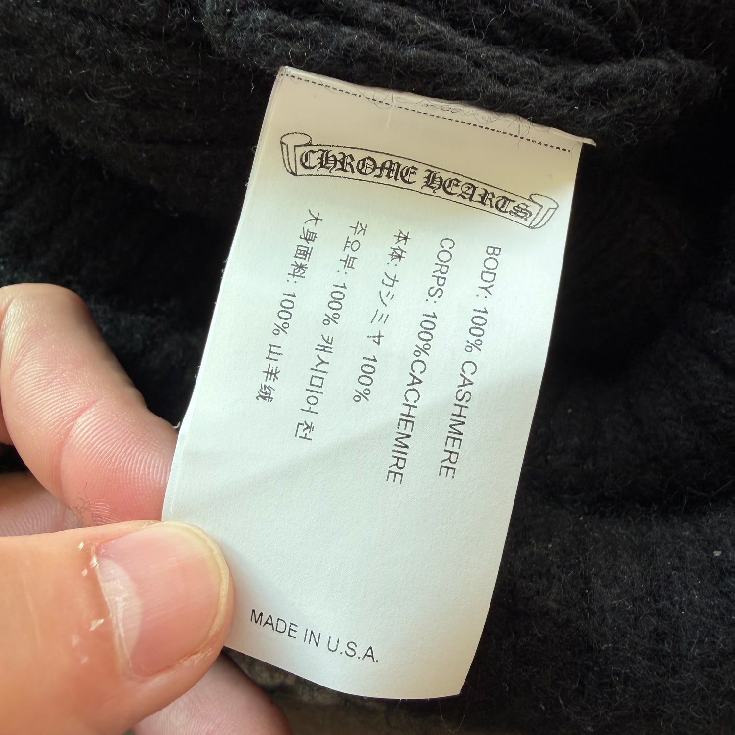Chrome Hearts Big Daddy Cashmere Beanie Black